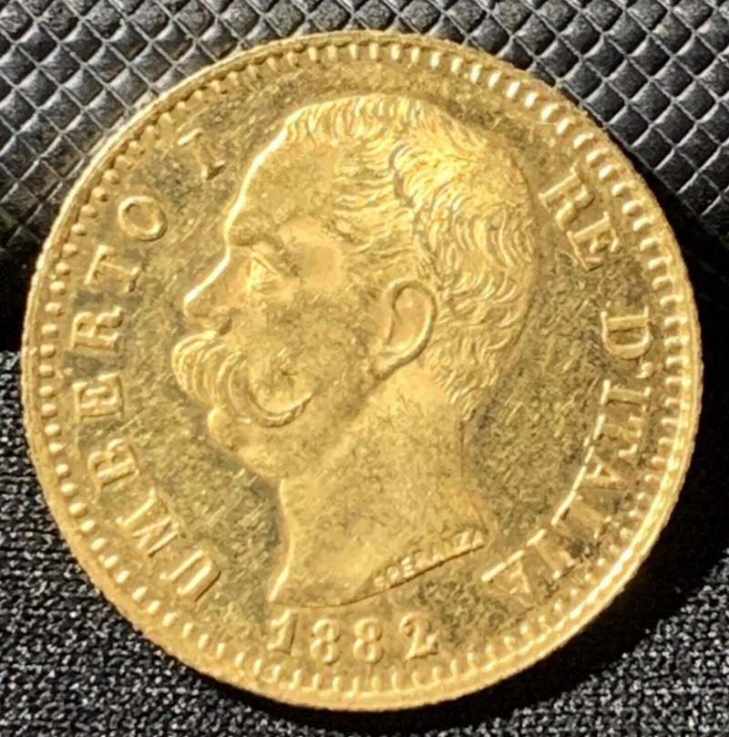 Italie 20 Lire Or Umberto I 1882
