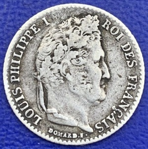 Louis Philippe I Quart Franc 1834 A Paris, argent #B4