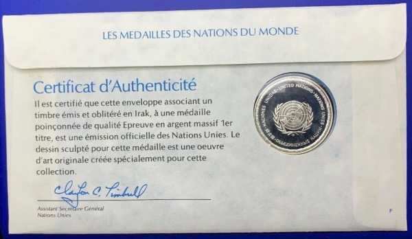 Médaille Argent massif des nations du Monde - IRAK