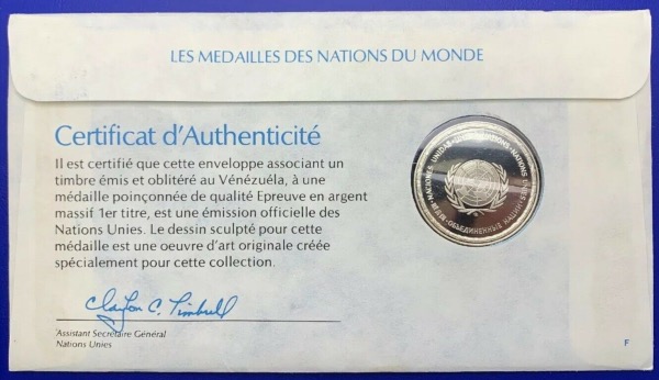 Médaille Argent massif des nations du Monde - VENEZUELA