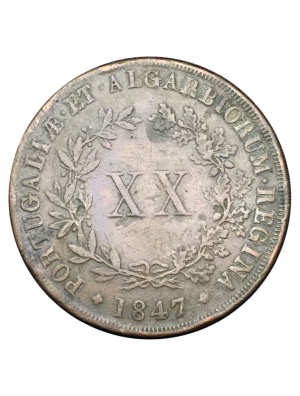 Portugal 20 reis Marie 1847