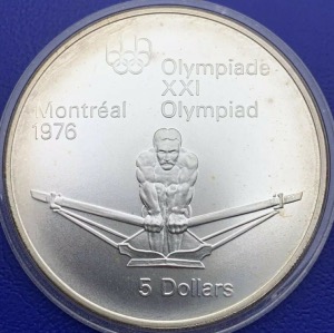 Canada 5 dollars JO Montréal 1976, Pièce argent 
