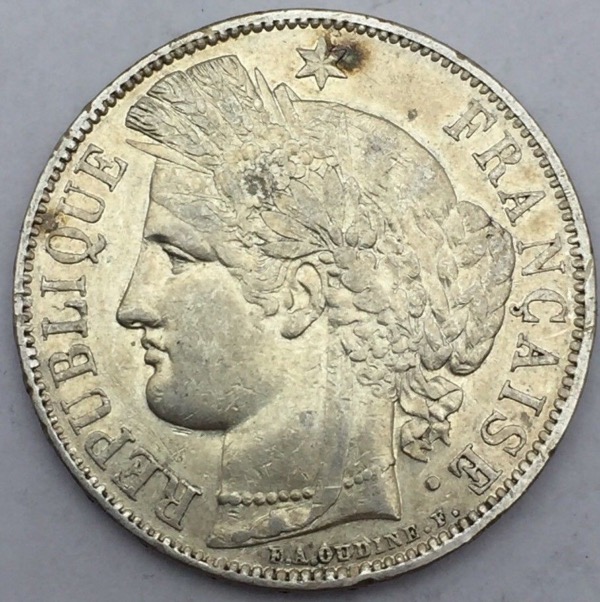 5 francs Ceres 1870 A avec légende