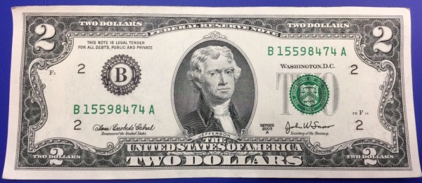 Etats-Unis, Billet 2 dollars, 2003, New York