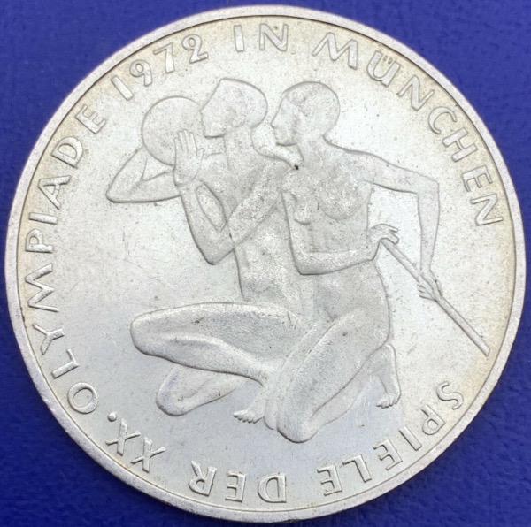 Pièce argent, 10 deutsche mark Jeux Olympiques de Munich, 1972, Argent
