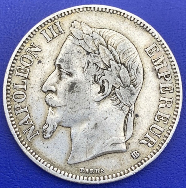 5 francs Napoléon III 1869 BB argent