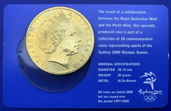 Australie, 5 Dollars Elisabeth 2, Sydney 2000, Canoe Kayak