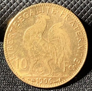 10 francs Coq Marianne or 1906