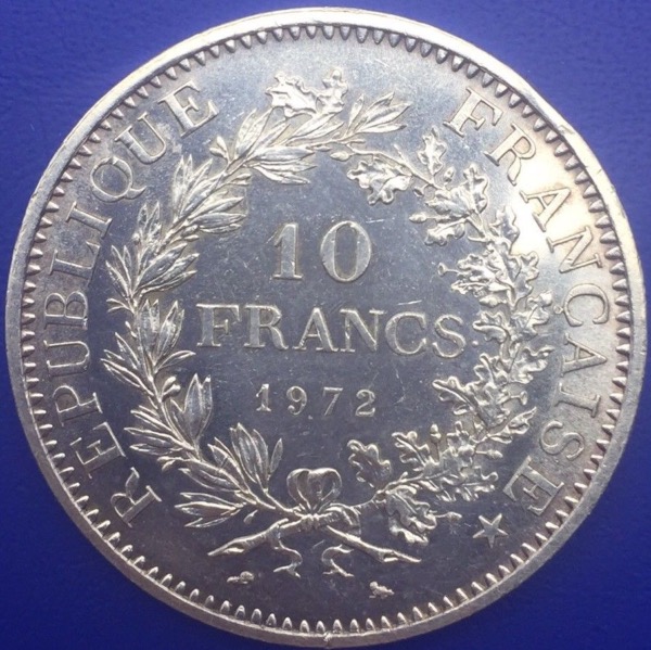 Monnaie Argent, 10 Francs Hercule 1972