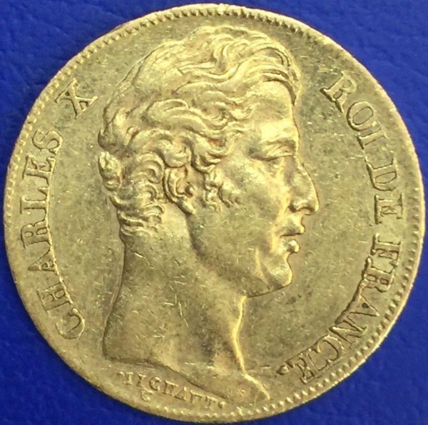 Monnaie Or,  20 Francs Or,  Charles X, 1827 A