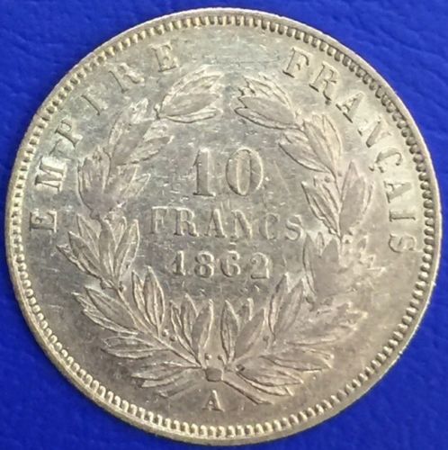 France - 10 francs or - Napoleon III Tête laurée - 1862 A