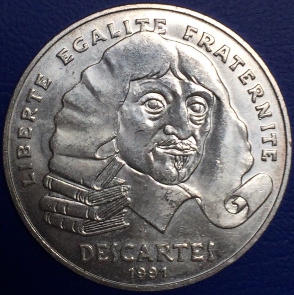 Piece 100 francs Descartes 1991