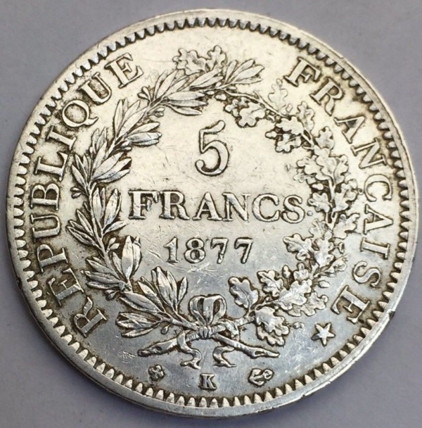 5 Francs Hercule 1877 K