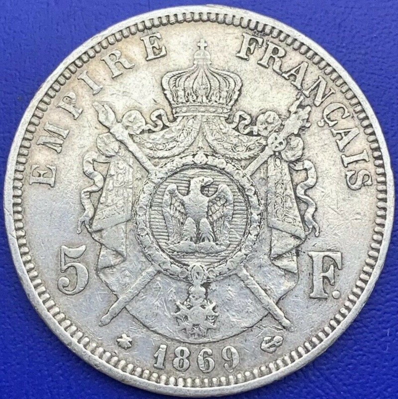 5 francs Napoléon III Empereur 1869 A
