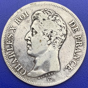 5 Francs CHARLES X 1825 W Argent