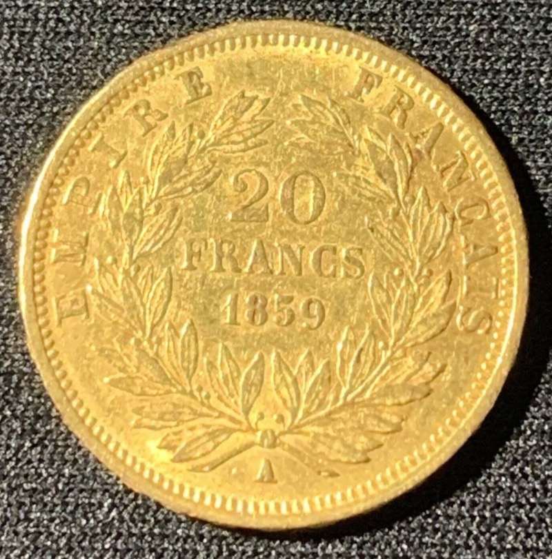 20 Francs Or Napoléon III 1859 A