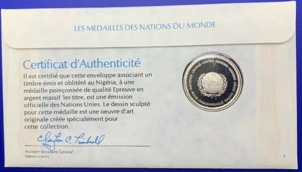 Médaille Argent massif des nations du Monde - NIGERIA