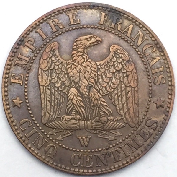 Napoleon III 5 centimes 1854 W