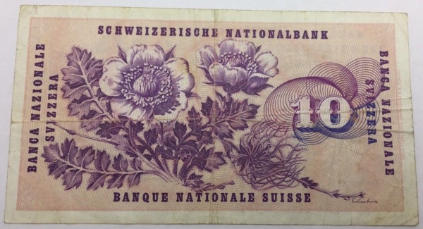 Billet 10 francs Suisse 1977
