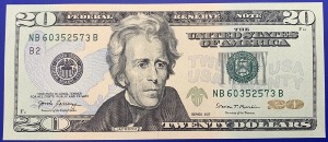 Etats-Unis, Billet 20 dollars New-York 2017, Jackson, Neuf