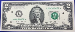 USA, Billet 2 dollars * STAR NOTE 2013 San Francisco, Jefferson, Neuf