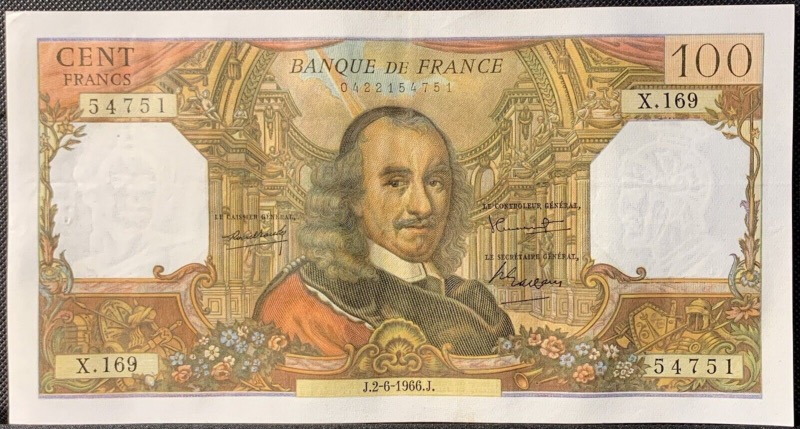 100 Francs Corneille 2-6-1966 X.169