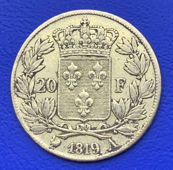 20 Francs or Louis XVIII Buste Nu 1819 A
