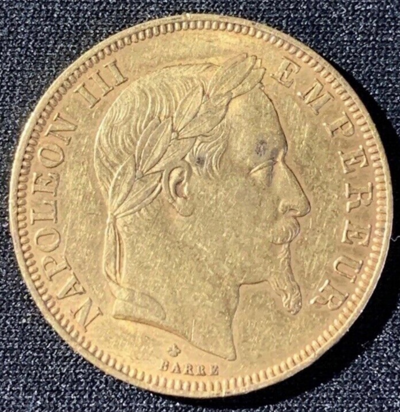 50 Francs Or Napoleon 3 Tête Laurée 1866A