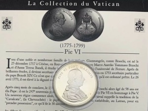 Médaille Pie VI, Collection du Vatican