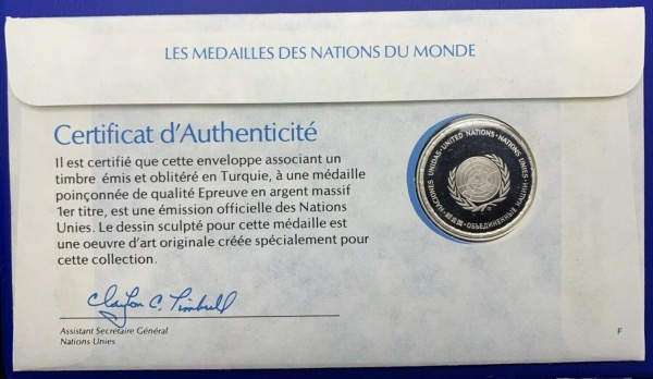 Médaille Argent massif des nations du Monde - TURQUIE