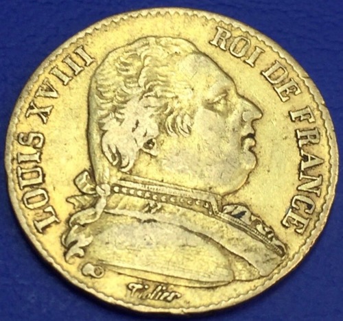 20 Francs or, Louis XVIII buste habillé, 1814 A, Paris