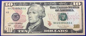 Etats-Unis, Billet 10 dollars Saint Louis, Hamilton, Neuf