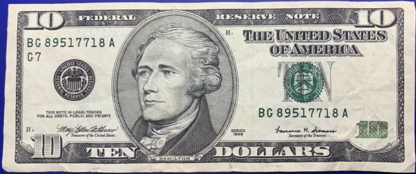 Etats-Unis, Billet 10 dollars Chicago 1999, Hamilton