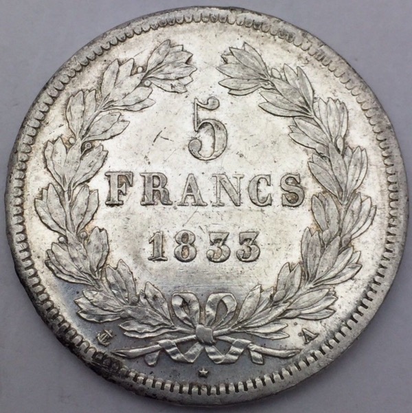 Louis Philippe 5 Francs 1833 A