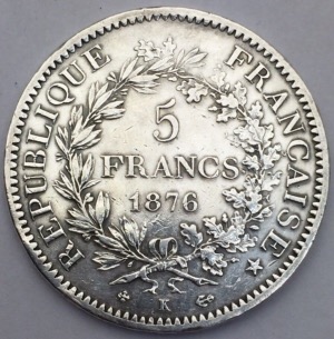 5 francs Hercule 1876 K