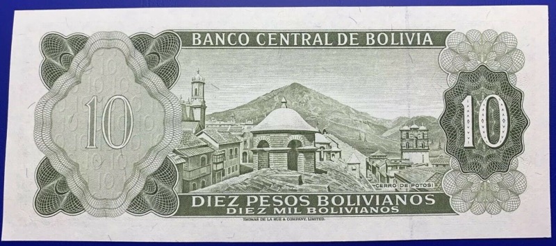 Bolivie, Billet 10 Pesos, Diez Pesos 13-07-1962, NEUF