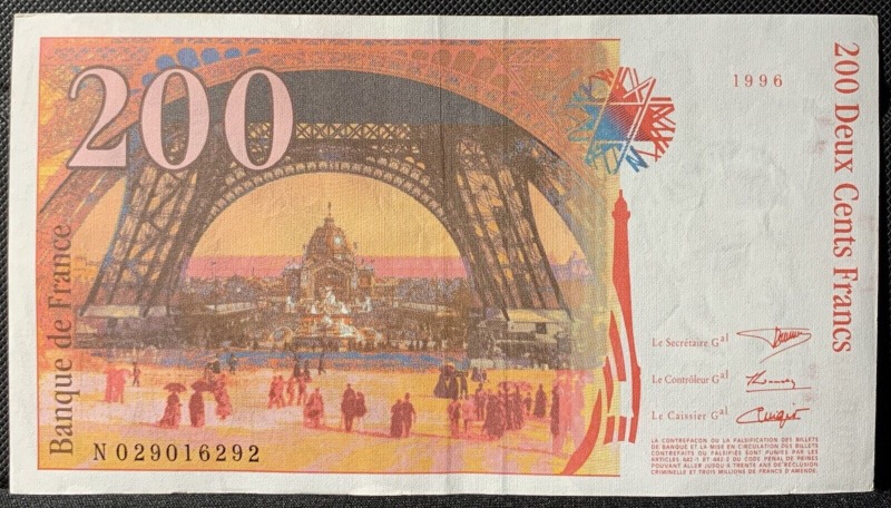 200 Francs Gustave Eiffel 1996