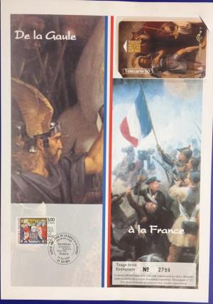 Encart Philatélique et Télécarte N21 De la Gaule à la France