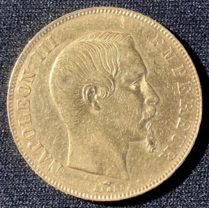 50 Francs Or Napoleon 3 Tête Nue 1857A