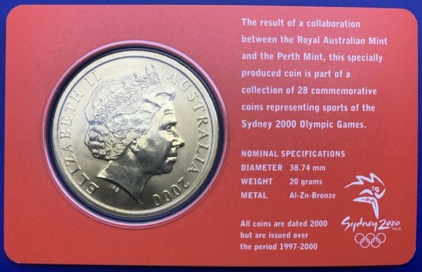 Australie, 5 Dollars Elisabeth 2, Sydney 2000, Wrestling
