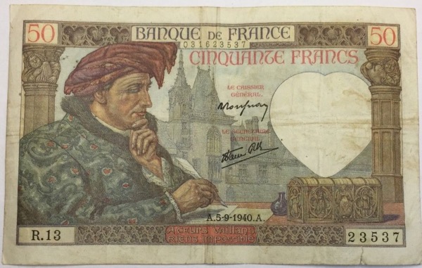 50 Francs Jacques Cœur 1940