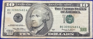 Etats-Unis, Billet 10 dollars Philadelphie 1999, Hamilton
