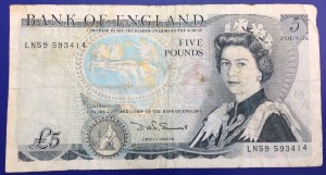 Billet 5 Pounds Royaume-Uni