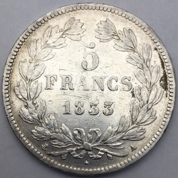 Louis Philippe I 5 francs 1833 A