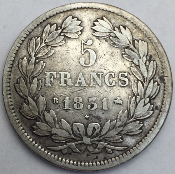 Louis Philippe I 5 francs 1831 B