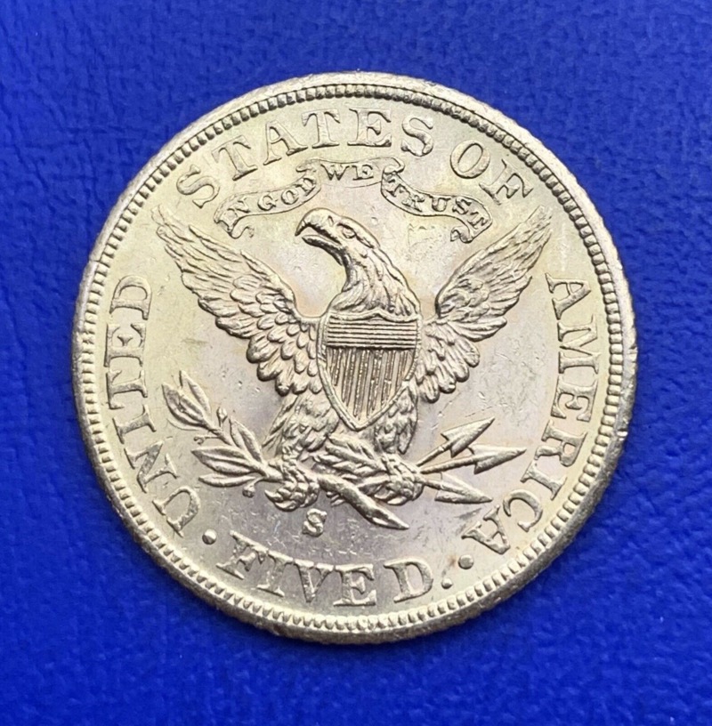 Monnaie or, Pièce 5 dollars or Liberté 1901 S, Etats-unis TTB
