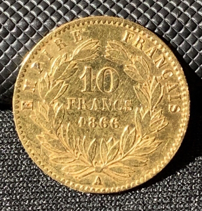 10 Francs or Napoleon III Tête Laurée 1866 A