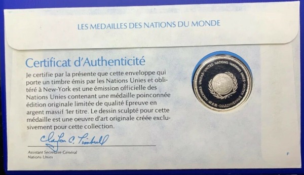 Médaille Argent massif des nations du Monde - ÎLE DU CAP VERT