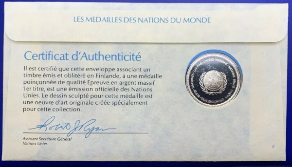 Médaille Argent massif des nations du Monde - FINLANDE