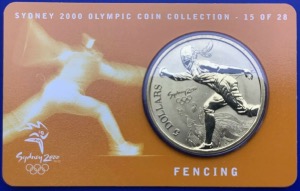 Australie, 5 Dollars Elisabeth 2, Sydney 2000, Fencing